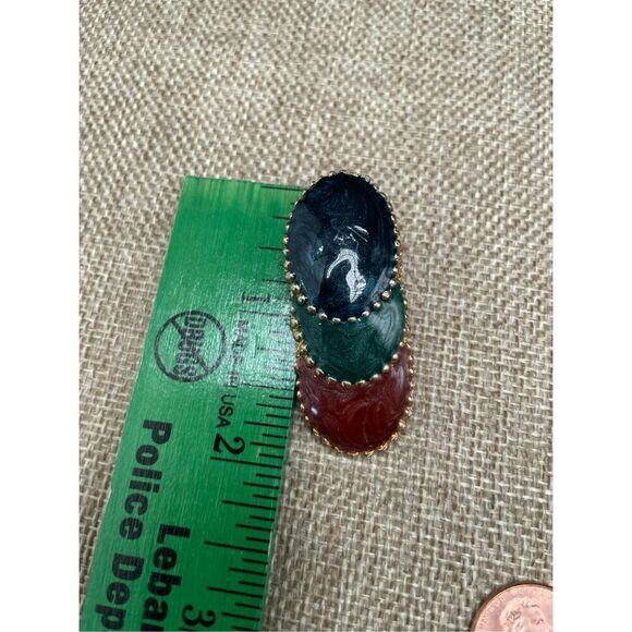 Vintage Abstract Enamel Earrings Not Stamped  Multi Colored - Picture 6 of 7